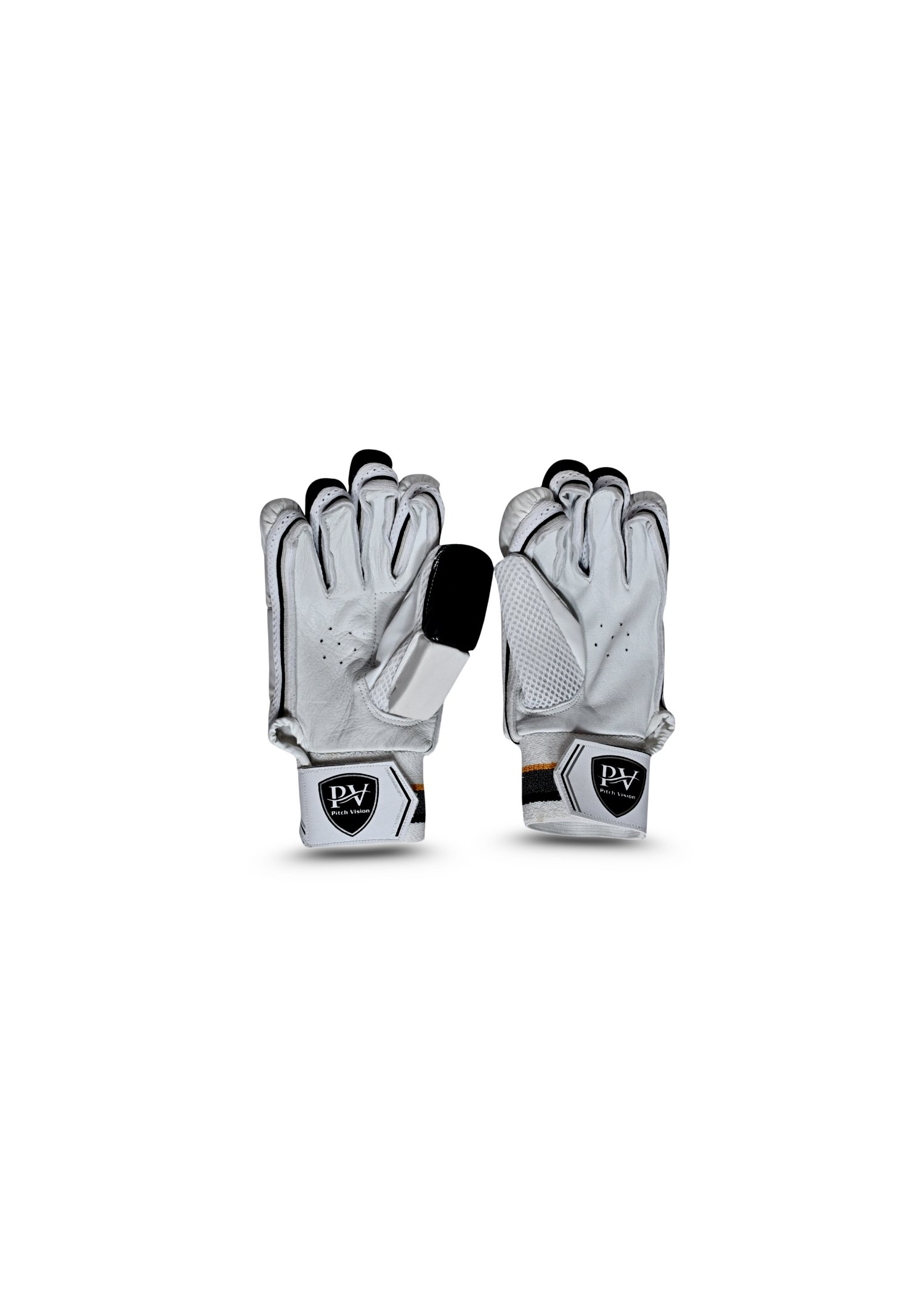 PV White Black Batting Gloves - Image 2